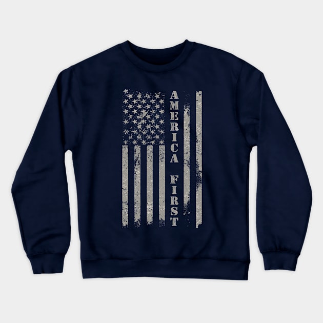 America First Flag Crewneck Sweatshirt by Etopix